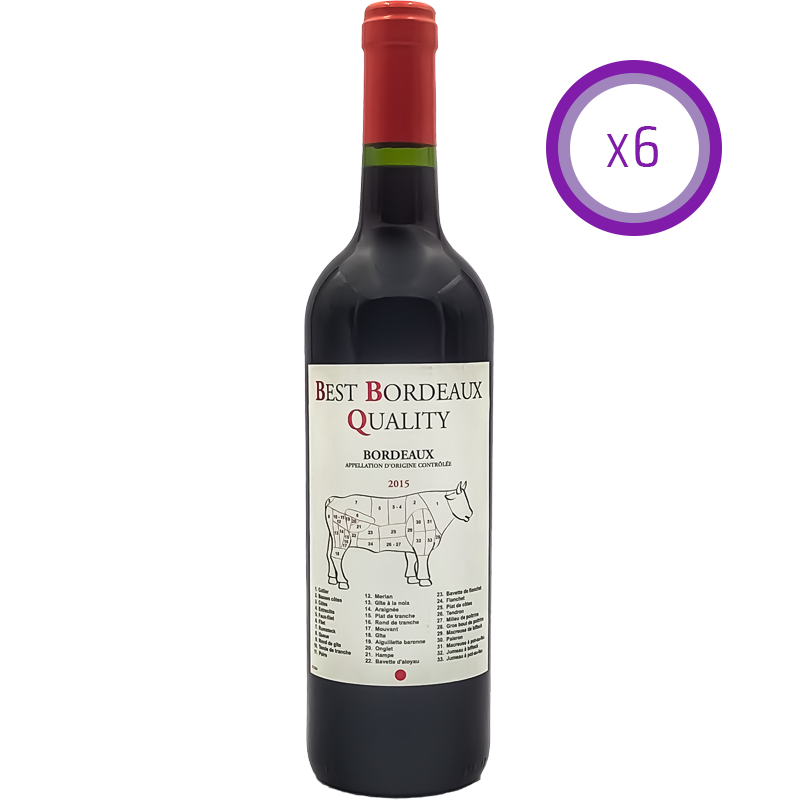 Pack de 6 - BBQ - Best Bordeaux Quality - Rouge - 2015 - 75cl